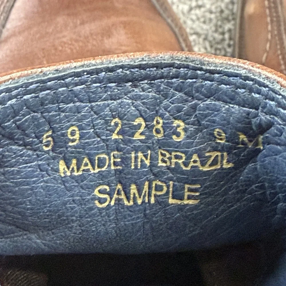 Johnston & Murphy 59-2283 Sample Chelsea Boots Men's 9M Brown Leather Brazil
